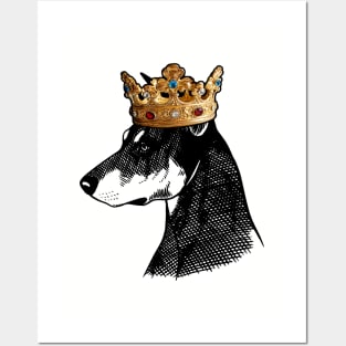 German Pinscher Dog King Queen Wearing Crown Posters and Art